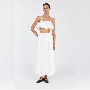 DISSH MONTY WHITE BUBBLE MIDI SKIRT